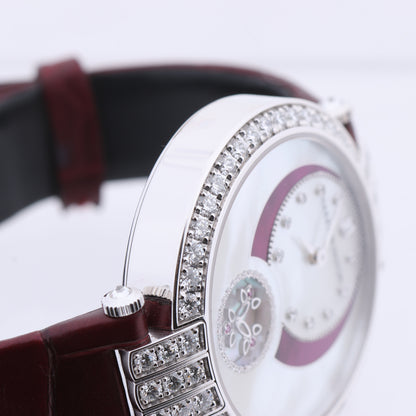 Harry Winston Premier Diamond Second PRNASS36WW001 Crocodile leather x WG AT MOP Dial 36mm Watch