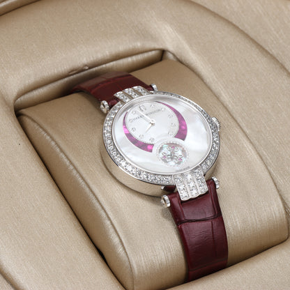 Harry Winston Premier Diamond Second PRNASS36WW001 Crocodile leather x WG AT MOP Dial 36mm Watch