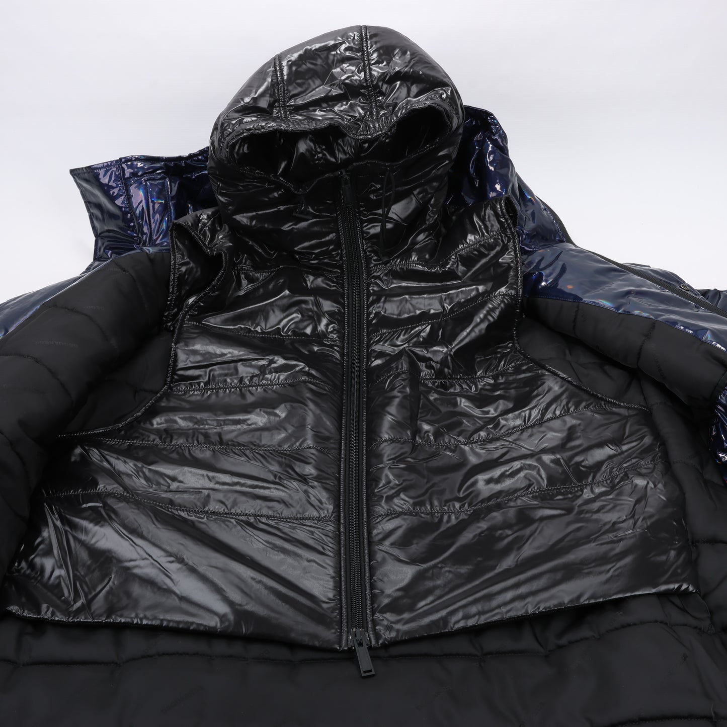 DSQUARED2 Glossy Navy Puffer Jacket, Size 48