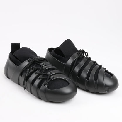 Bottega Veneta Trails Knit x Rubber Sneakers in Schwarz, Größe 42 EU