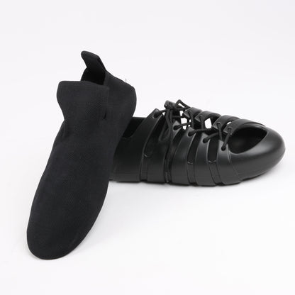 Bottega Veneta Trails Knit x Rubber Sneakers in Schwarz, Größe 42 EU