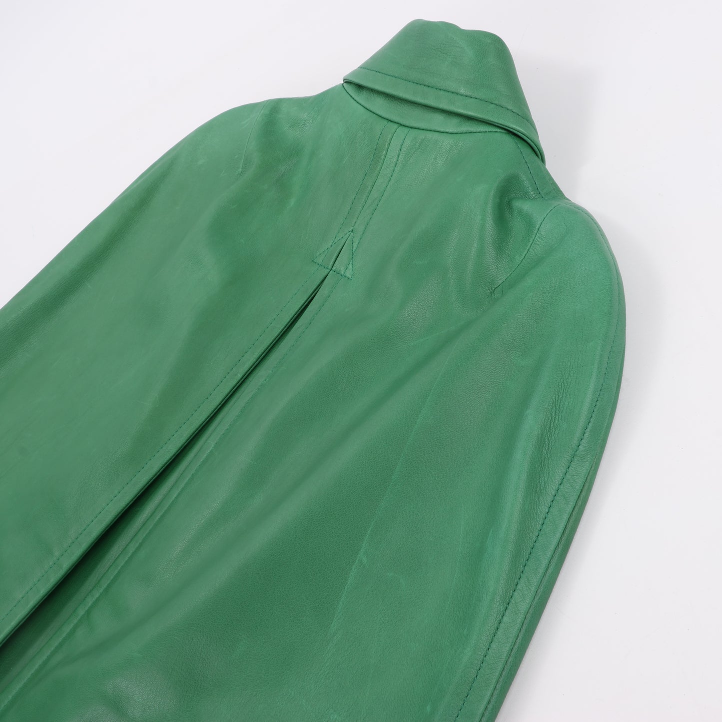 DSQUARED2 Green Leather Cape Jacket, Style S75AM0561, Size 38