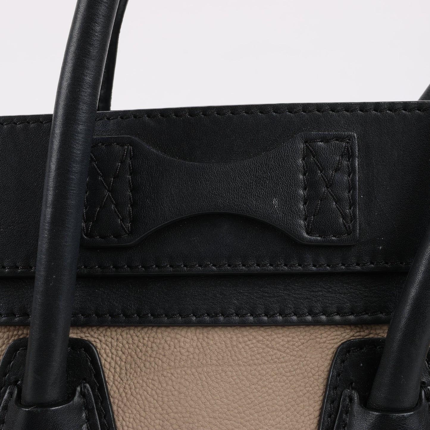 CELINE Luggage Micro Lederhandtasche dreifarbig in Beige