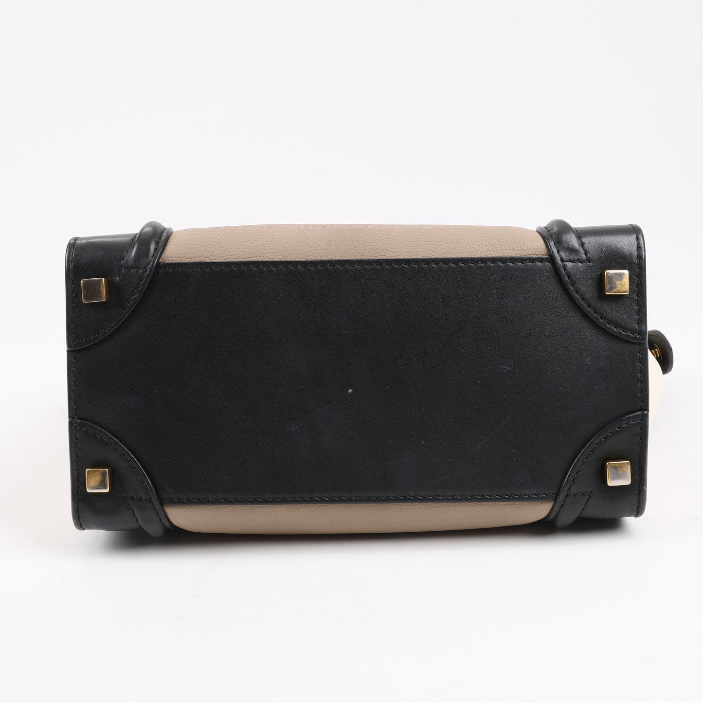 CELINE Luggage Micro Lederhandtasche dreifarbig in Beige