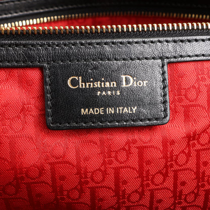 Christian Dior Lady Dior Große 2-Wege-Handtasche aus Cannage-Leder in Schwarz
