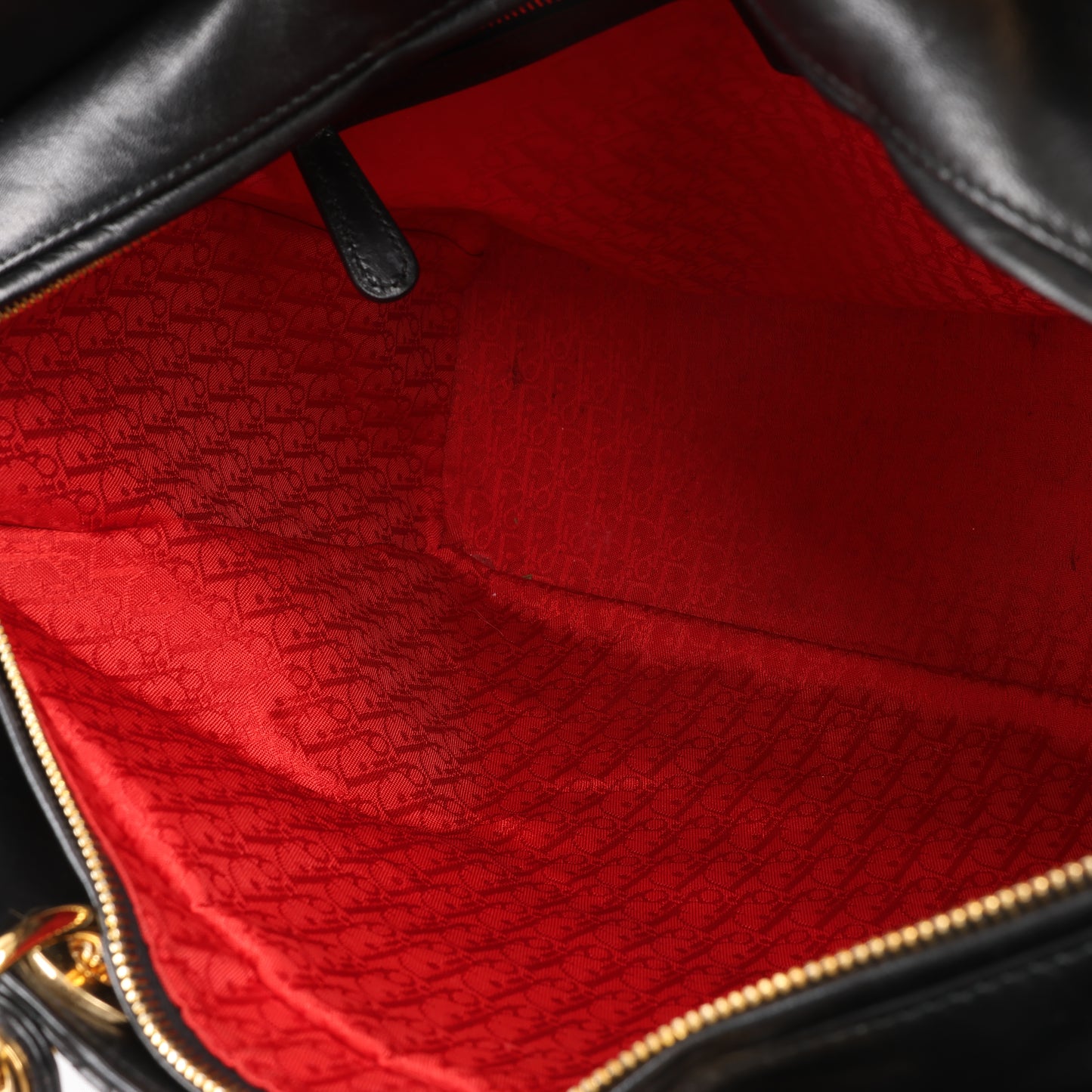Christian Dior Lady Dior Große 2-Wege-Handtasche aus Cannage-Leder in Schwarz