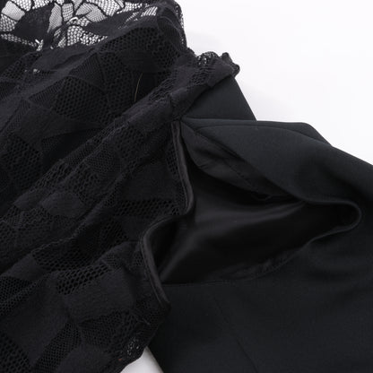 Maison Margiela Black Blazer with Lace Overlay, Size 40