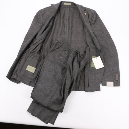 CORNELIANI Glen Plaid Blazer and Trousers Set, Size 48