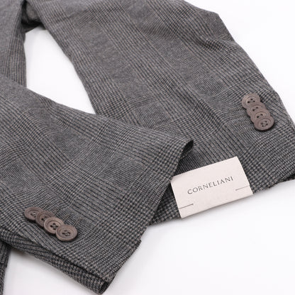 CORNELIANI Glen Plaid Blazer and Trousers Set, Size 48