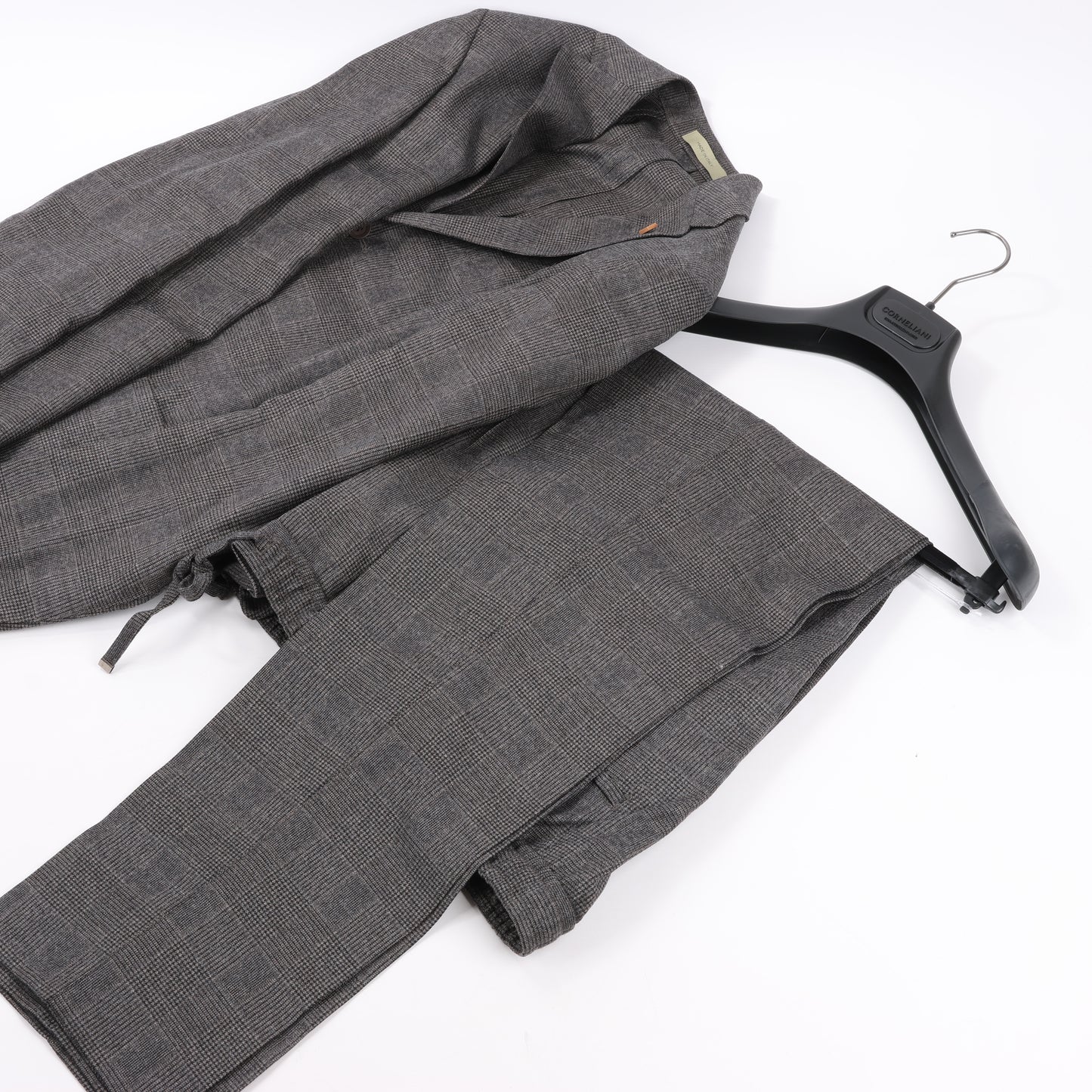 CORNELIANI Glen Plaid Blazer and Trousers Set, Size 48