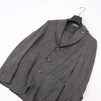 CORNELIANI Glen Plaid Blazer and Trousers Set, Size 48