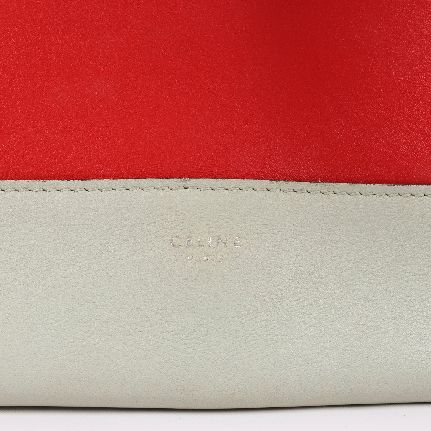 Celine Frame Leder-Umhängetasche in Grün x Rot