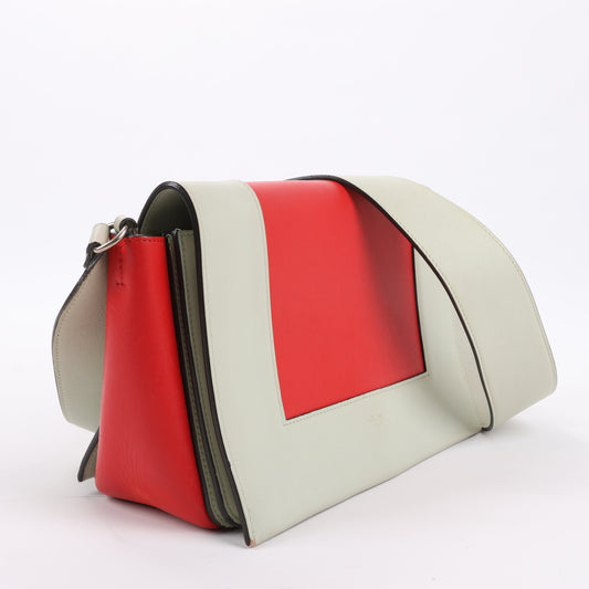 Celine Frame Leder-Umhängetasche in Grün x Rot