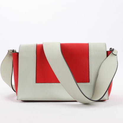 Celine Frame Leder-Umhängetasche in Grün x Rot