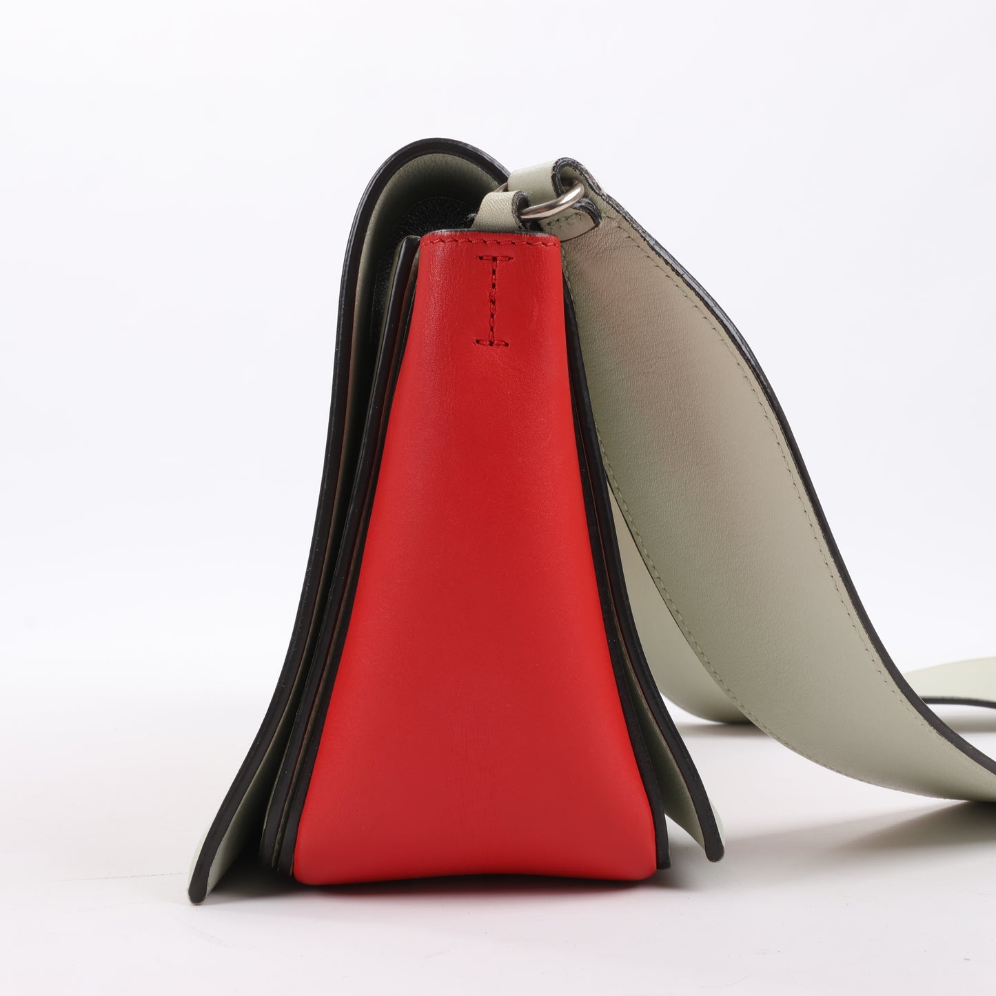 Celine Frame Leder-Umhängetasche in Grün x Rot
