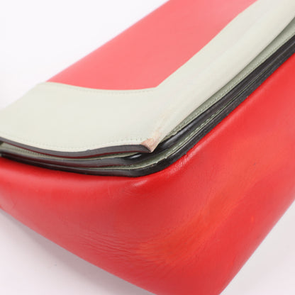 Celine Frame Leder-Umhängetasche in Grün x Rot