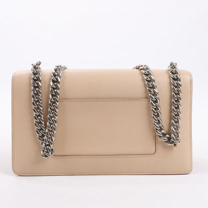 Celine Case Flap Leather Chain Shoulder Bag in Beige
