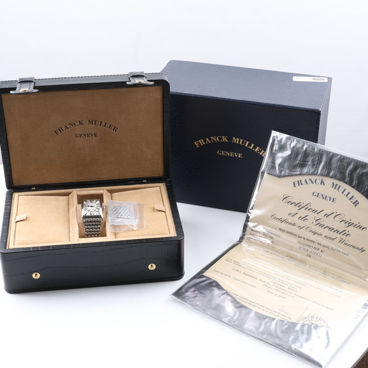 Franck Muller Long Island 902QZ 256 SS QZ Silver-Face Watch