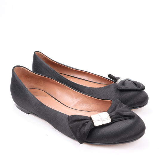 Giuseppe Zanotti Schwarze Ballerinas mit Schleife in Größe 37 EU