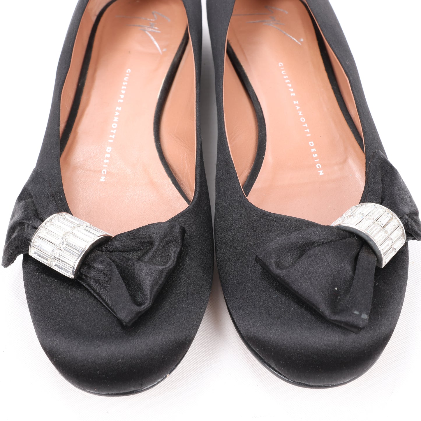 Giuseppe Zanotti Schwarze Ballerinas mit Schleife in Größe 37 EU