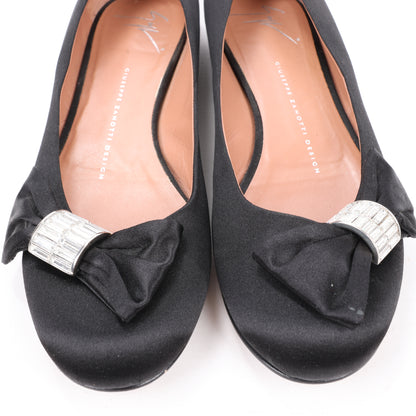 Giuseppe Zanotti Schwarze Ballerinas mit Schleife in Größe 37 EU