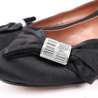 Giuseppe Zanotti Schwarze Ballerinas mit Schleife in Größe 37 EU
