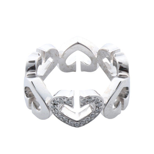 Cartier C Heart Diamond Ring 750(WG) 8.0g, Size 47 EU