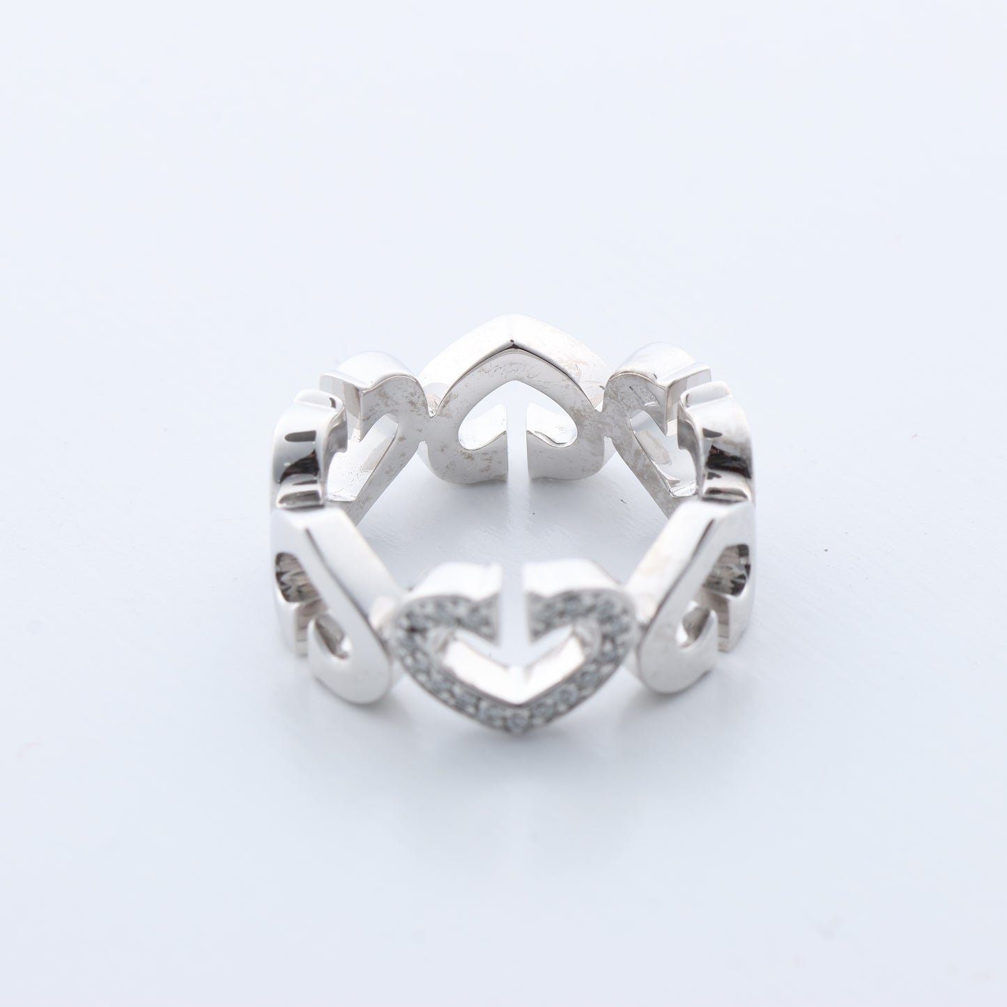Cartier C Heart Diamond Ring 750(WG) 8.0g, Size 47 EU