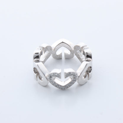 Cartier C Heart Diamond Ring 750(WG) 8.0g, Size 47 EU