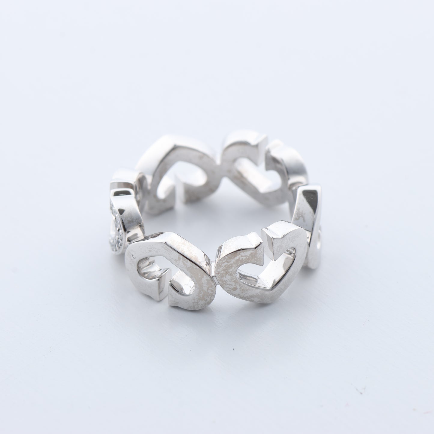 Cartier C Heart Diamond Ring 750(WG) 8.0g, Size 47 EU