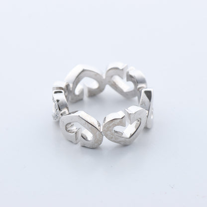 Cartier C Heart Diamond Ring 750(WG) 8.0g, Size 47 EU