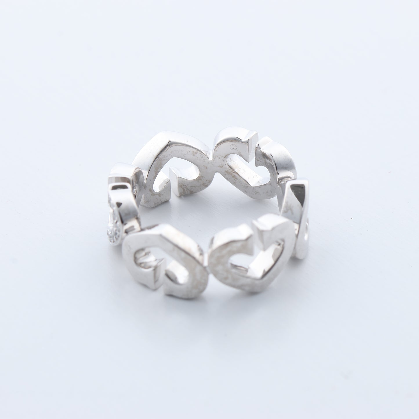 Cartier C Heart Diamond Ring 750(WG) 8.0g, Size 47 EU