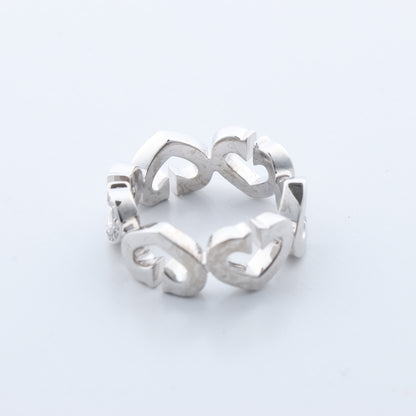 Cartier C Heart Diamond Ring 750(WG) 8.0g, Size 47 EU