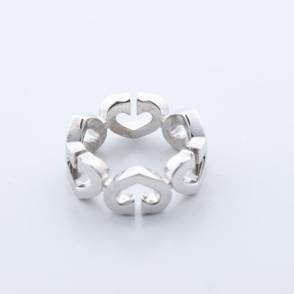 Cartier C Heart Diamond Ring 750(WG) 8.0g, Size 47 EU