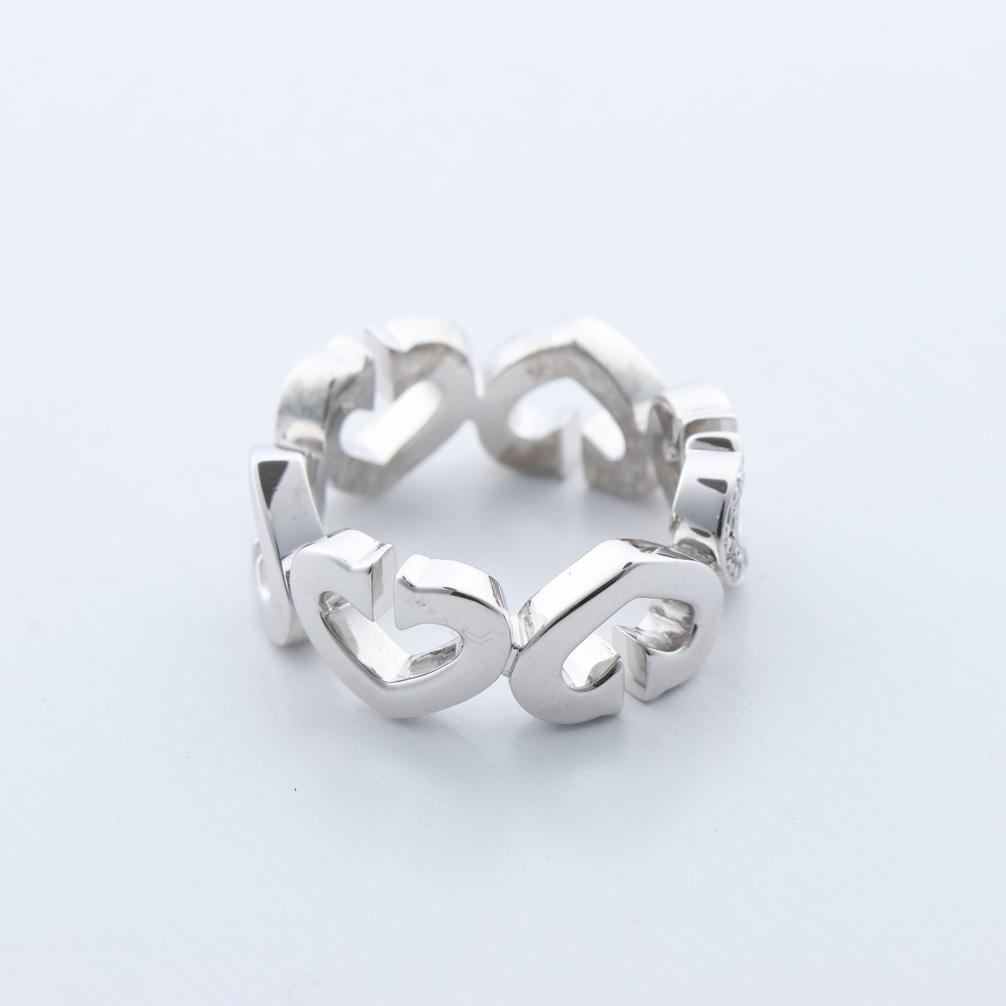 Cartier C Heart Diamond Ring 750(WG) 8.0g, Size 47 EU