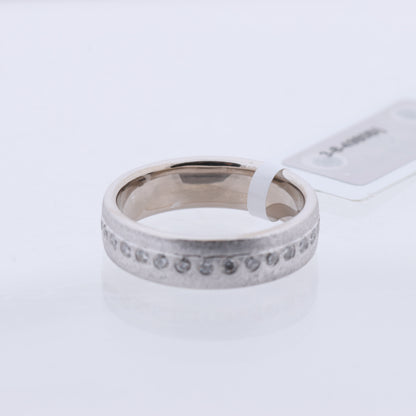 Non Signe / Unsigned 14K White Gold Ring with 30 Natural Diamonds
