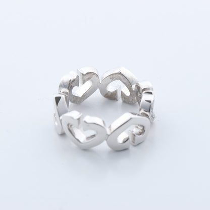Cartier C Heart Diamond Ring 750(WG) 8.0g, Size 47 EU