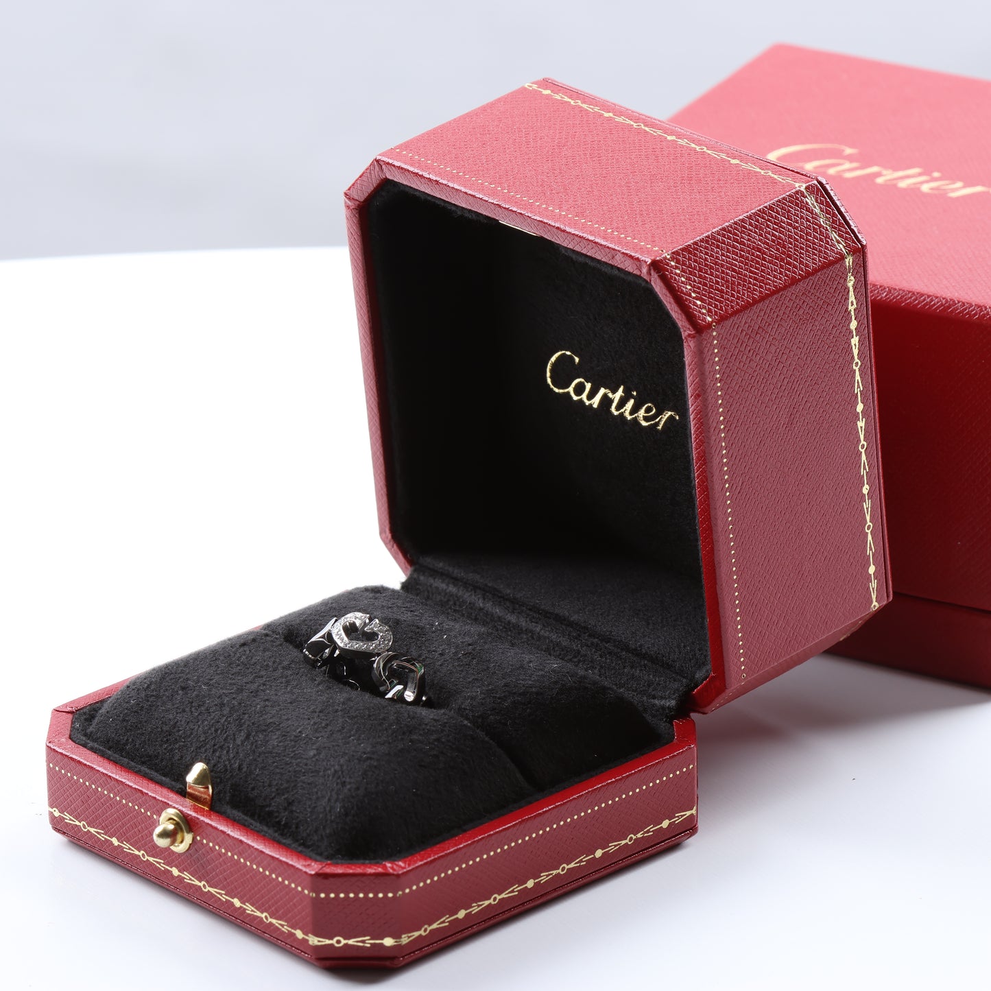 Cartier C Heart Diamond Ring 750(WG) 8.0g, Size 47 EU