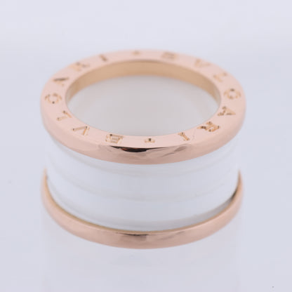 Bague Bvlgari B.Zero1 en or rose 750 et céramique blanche (9,4 g, taille 49)