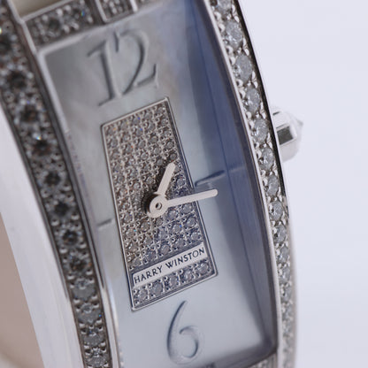 Harry Winston Avenue Traffic AVTQHM21WW002 Krokodilleder x WG QZ MOP Zifferblattuhr