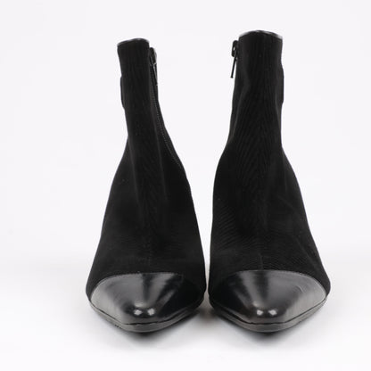 Ferragamo Gancini Stiefeletten aus Leder und Wildleder in Schwarz, Größe 4,5 US