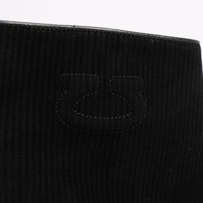 Ferragamo Gancini Stiefeletten aus Leder und Wildleder in Schwarz, Größe 4,5 US