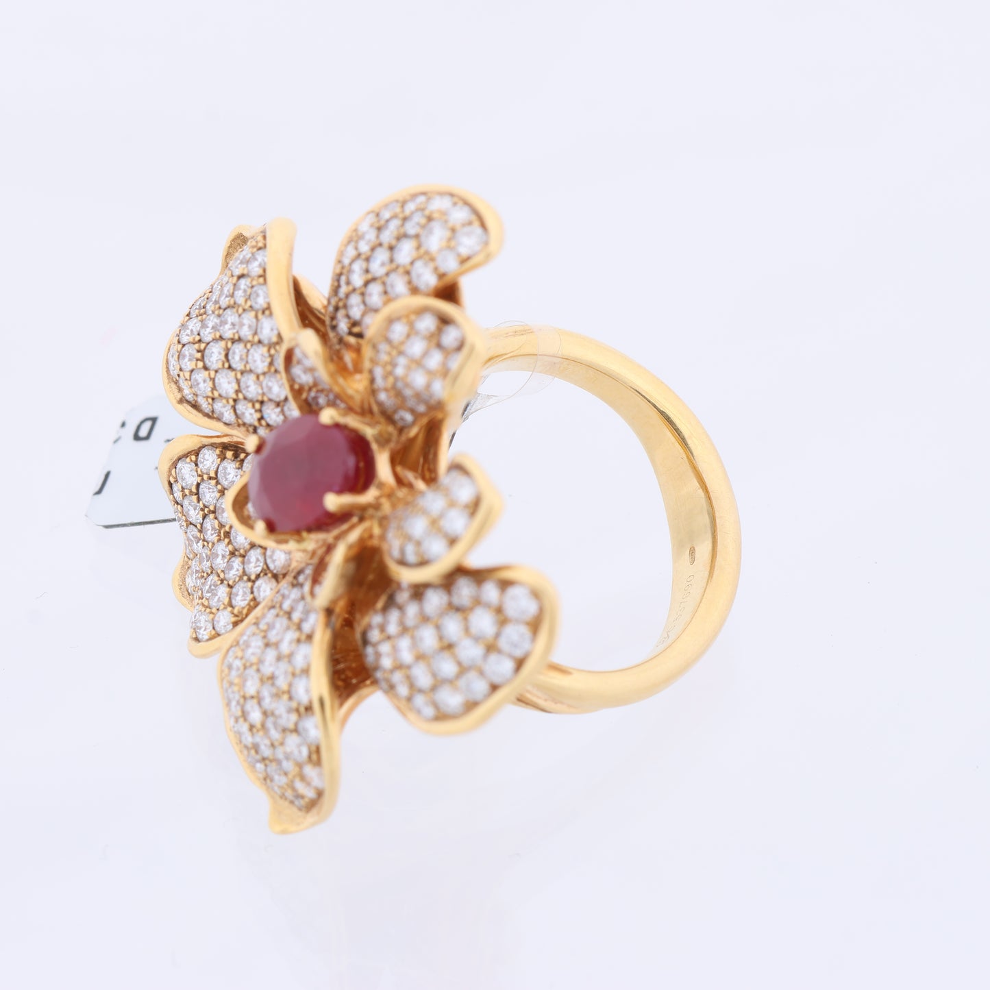 Carrera Y Carrera Seda Imperial Orchidee Yellow Gold with Ruby and Diamonds, Size 53 EU