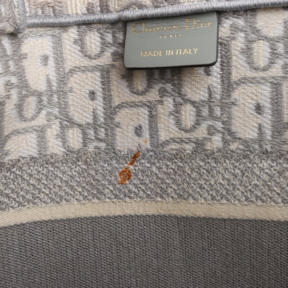 Christian Dior Oblique Book Tote Canvas Tote Handbag in Gray / with scarf