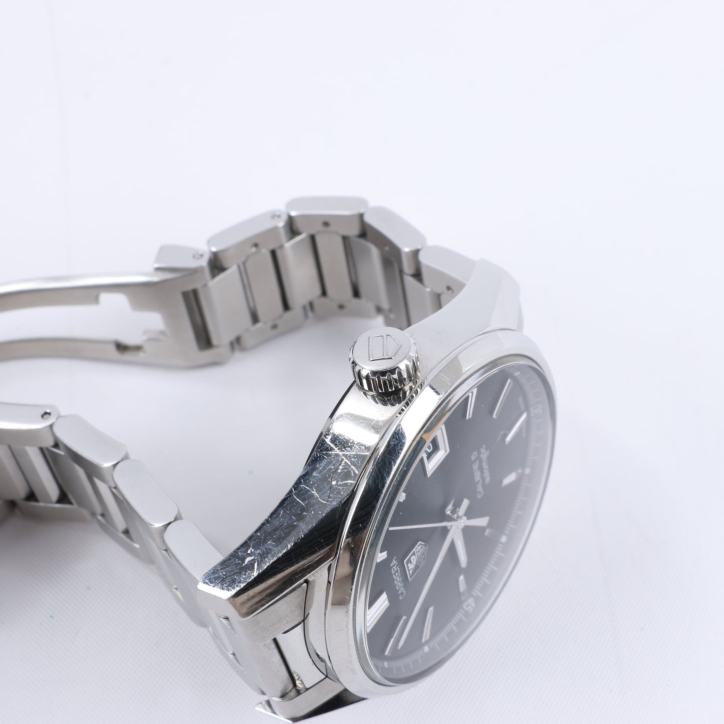 TAG Heuer Carrera Calibre 5 WAR211A WAH7421 SS AT Black Dial Watch