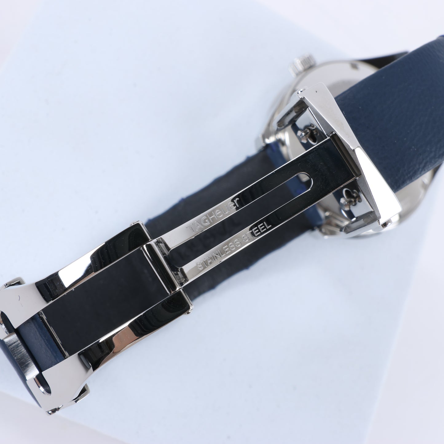 TAG Heuer Carrera WAR1114 RTJ6546 SS & Leather QZ Blue-Face Watch