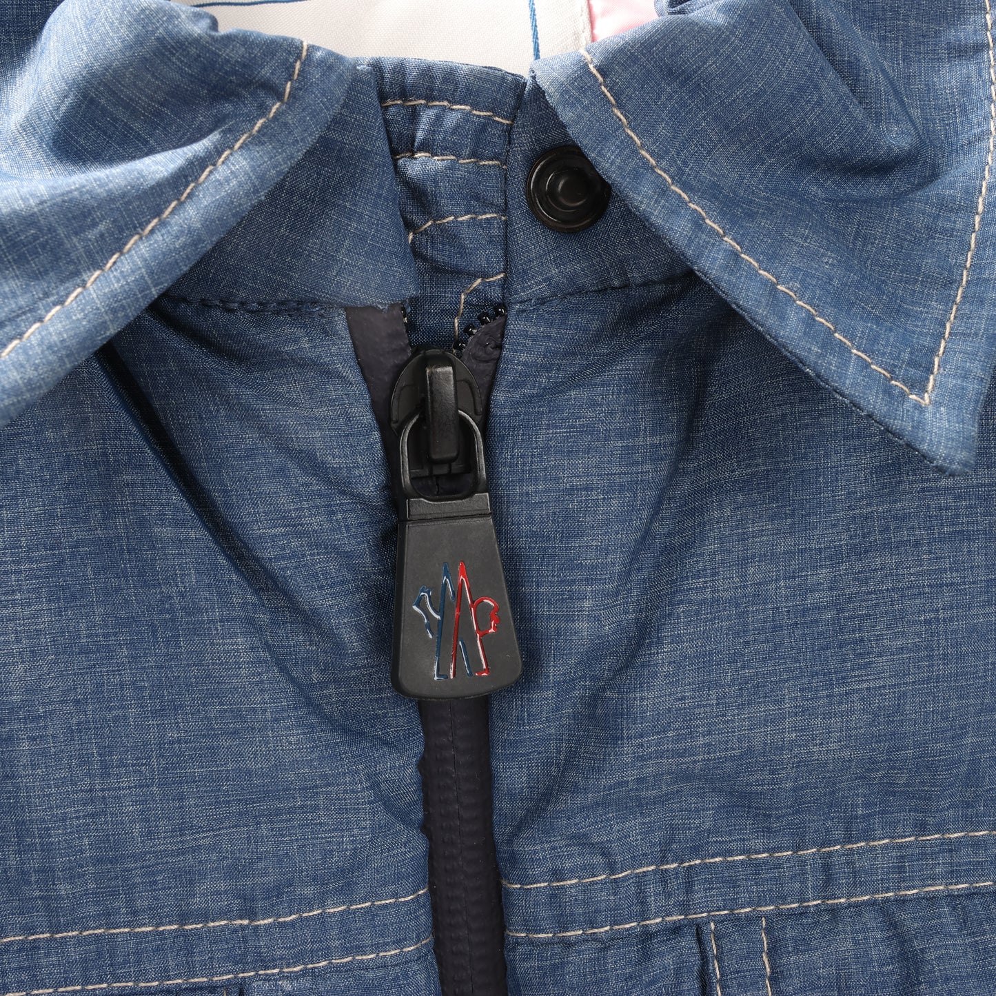 Moncler Grenoble Blue Denim Sleeveless Jacket, Size 1 S