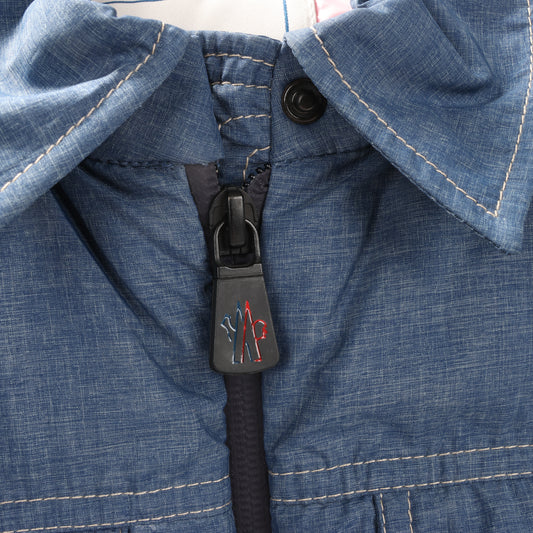 Moncler Grenoble Blue Denim Sleeveless Jacket, Size 1 S