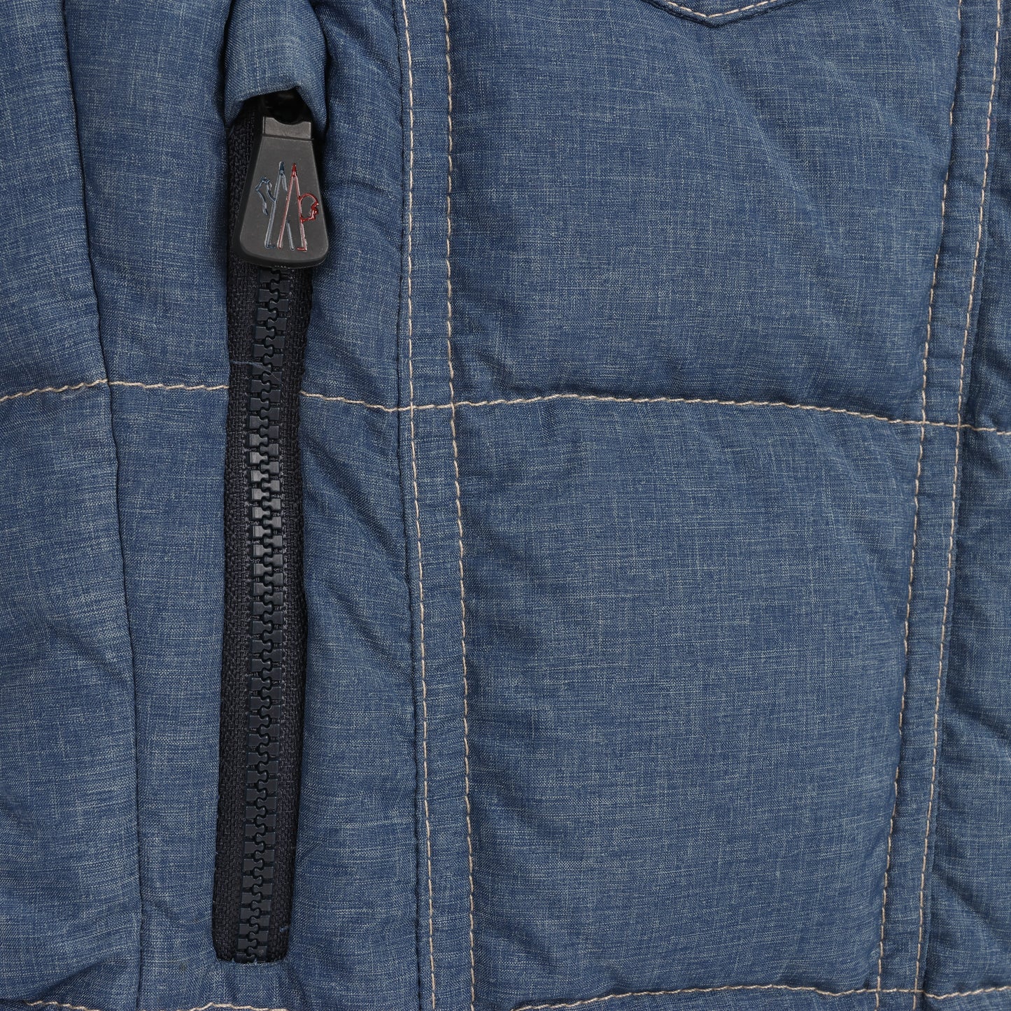 Moncler Grenoble Blue Denim Sleeveless Jacket, Size 1 S