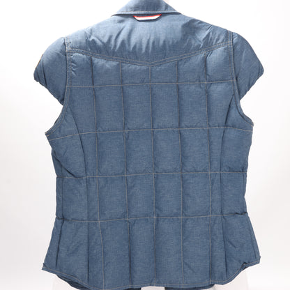 Moncler Grenoble Blue Denim Sleeveless Jacket, Size 1 S